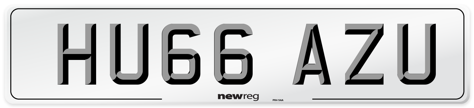 HU66 AZU Number Plate from New Reg